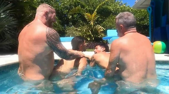 Pool Fun With The Right Lube – Ant Vega, Benjamin Grey, Luis Logan, Lukas Colby