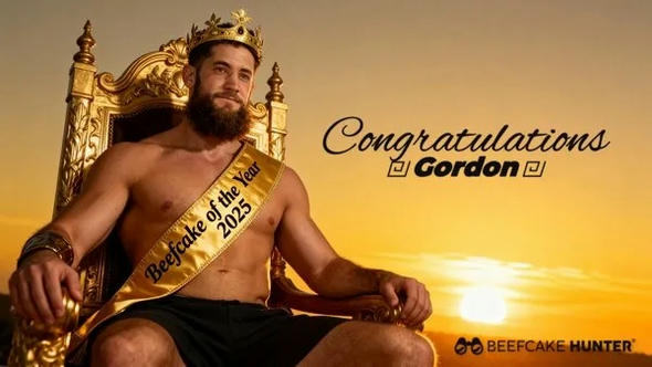 Beefcake Gordon is Receiving His Prize