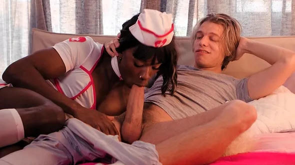 Naughty Nurse Femboy Gets Physical From Boyfriend – Leo Louis, Jazzz