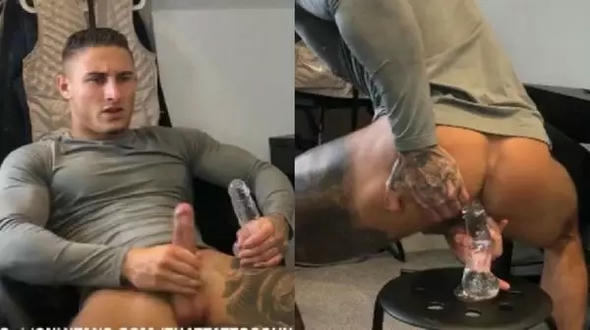 Rhys Sachett Play with Dildo
