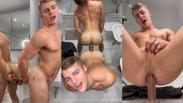 Peachy Boy Sitting On The Dildo